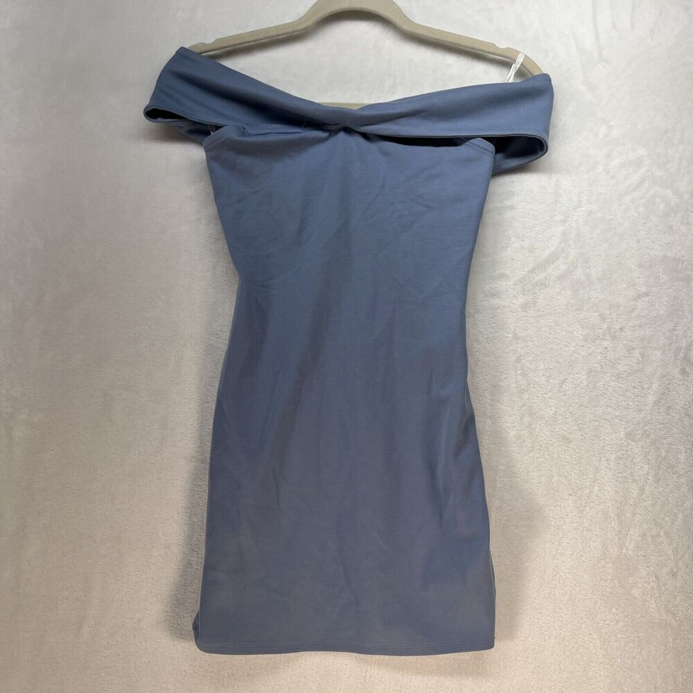 Revolve Lovers + Friends Off Shoulder Mini Bodycon Dress Sz XXS Blue *Flawed NWT